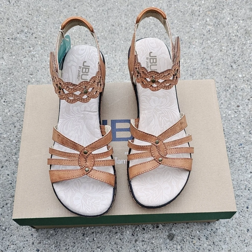New Jbu memory foam Cushioned sandals women's 8
